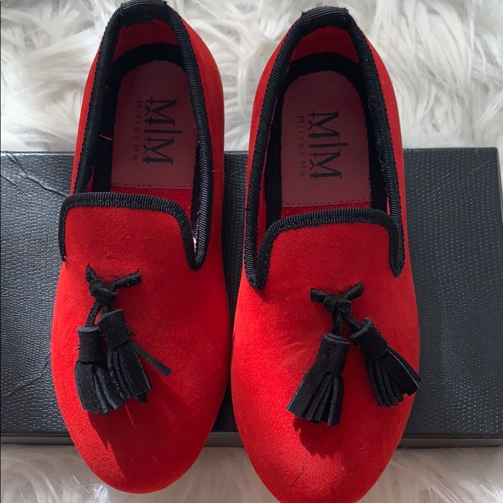 Boys red loafers